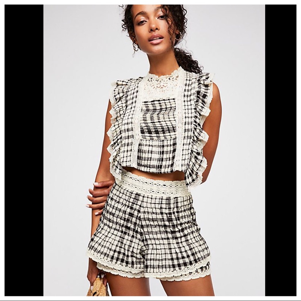 Free People Gingham The Tessa 2 Piece crochet lace